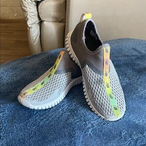 New Balance Gray and Yellow Kids Sneakers